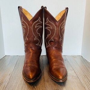 VINTAGE, USA,  Justin Women Roper Bay Apache Leather Western Boots,  9 B.